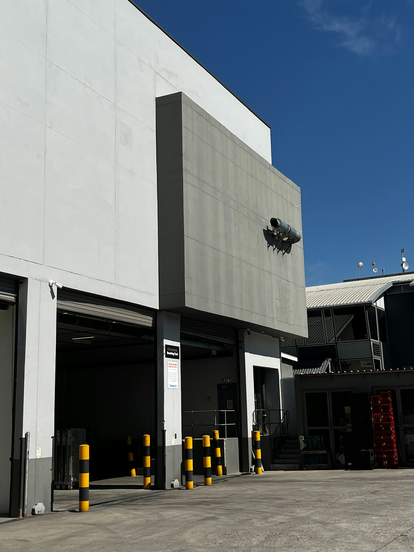 Commercial property exterior with loading access